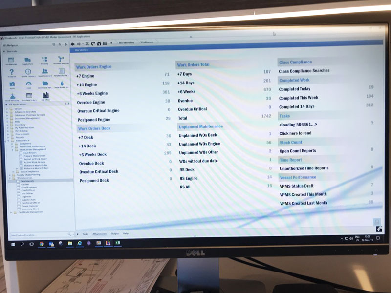 Marine operations dashboard used to plan and prove a new method